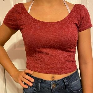 Red crop top